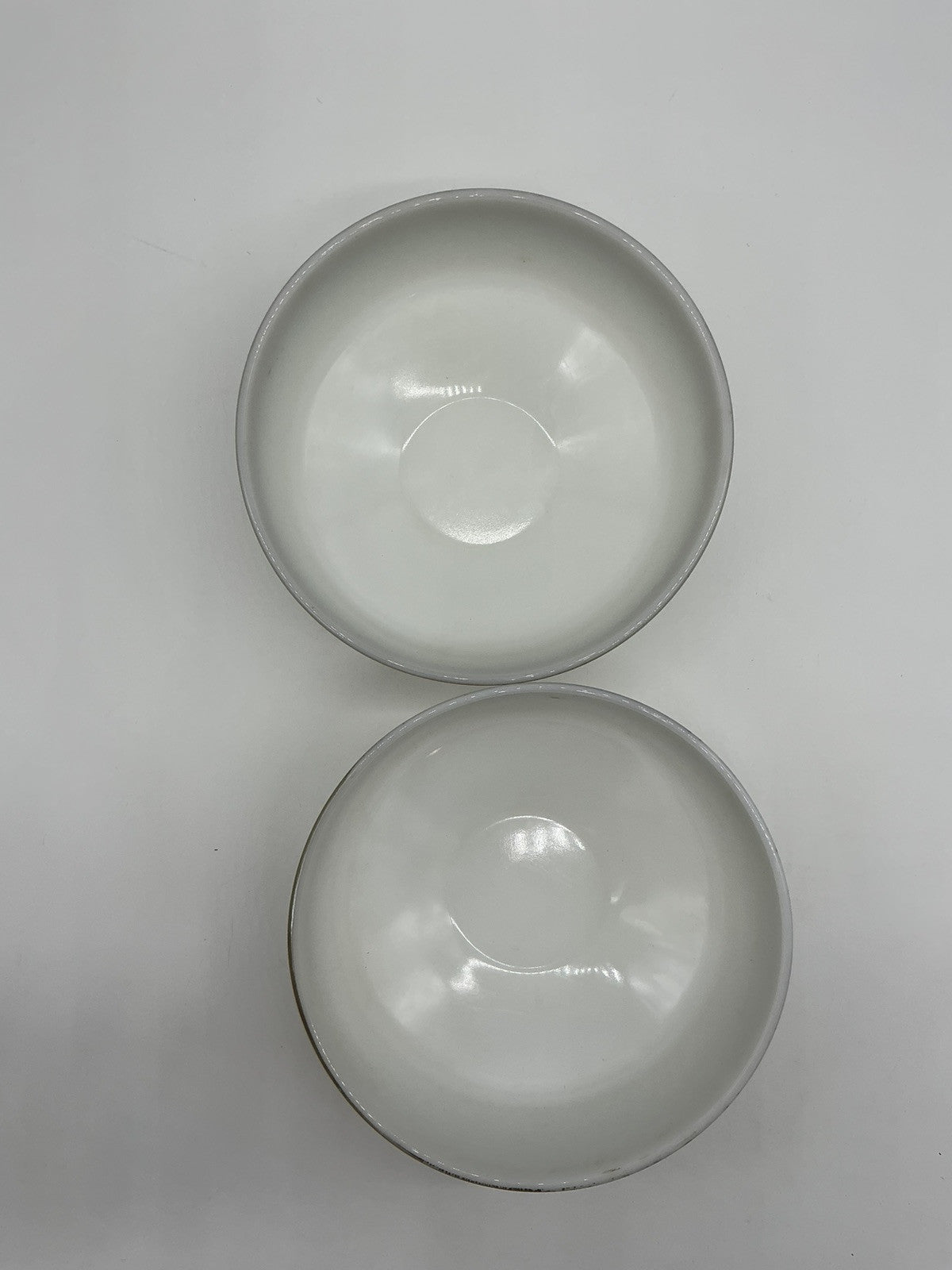 Vintage Federal Glass Ombré Mesa Pattern Milk Glass Mixing Bowls w/ Lid