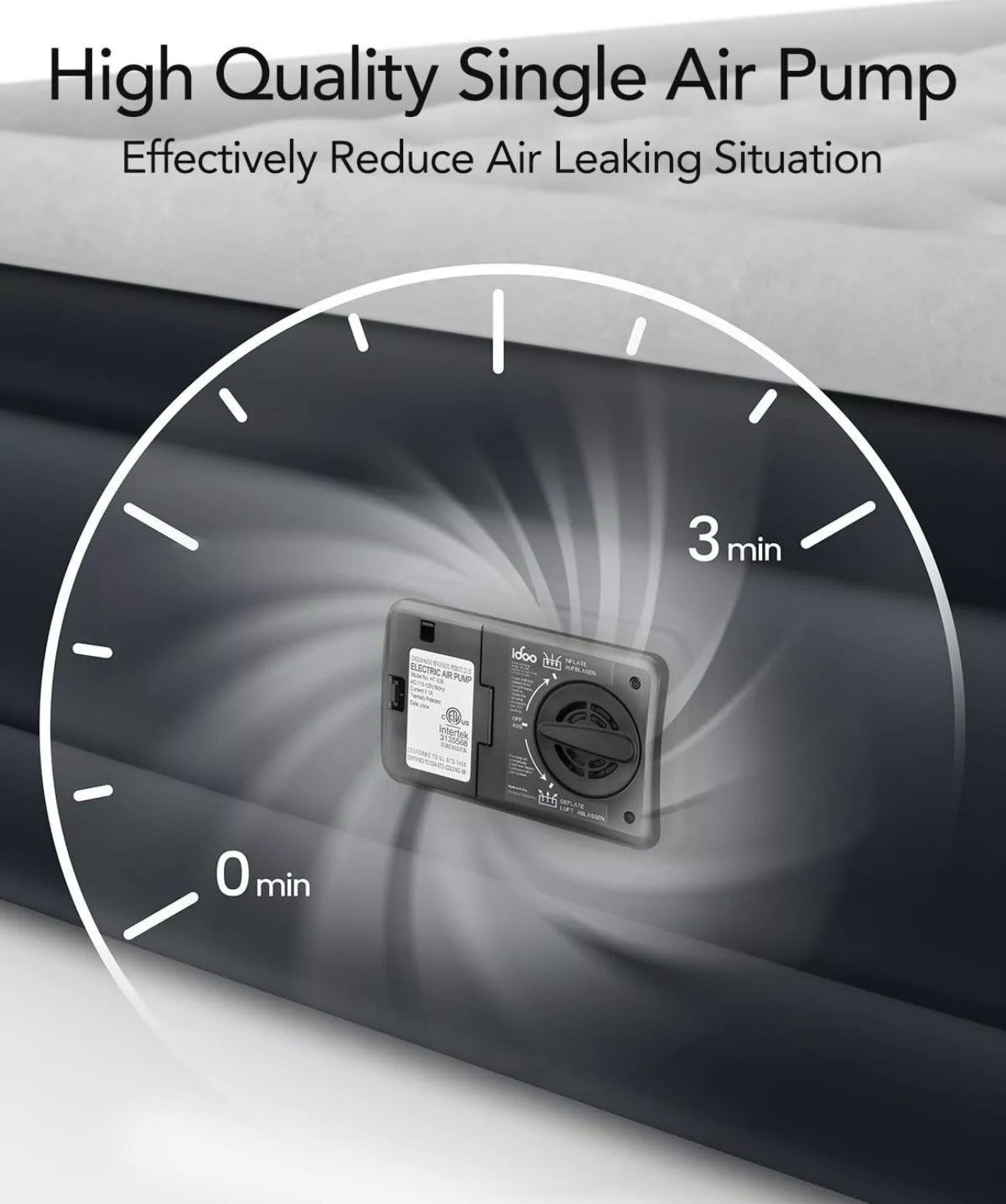 iDOO Queen Air Mattress with Built in Pump, 18 Raised Comfort Blow up Mattress,