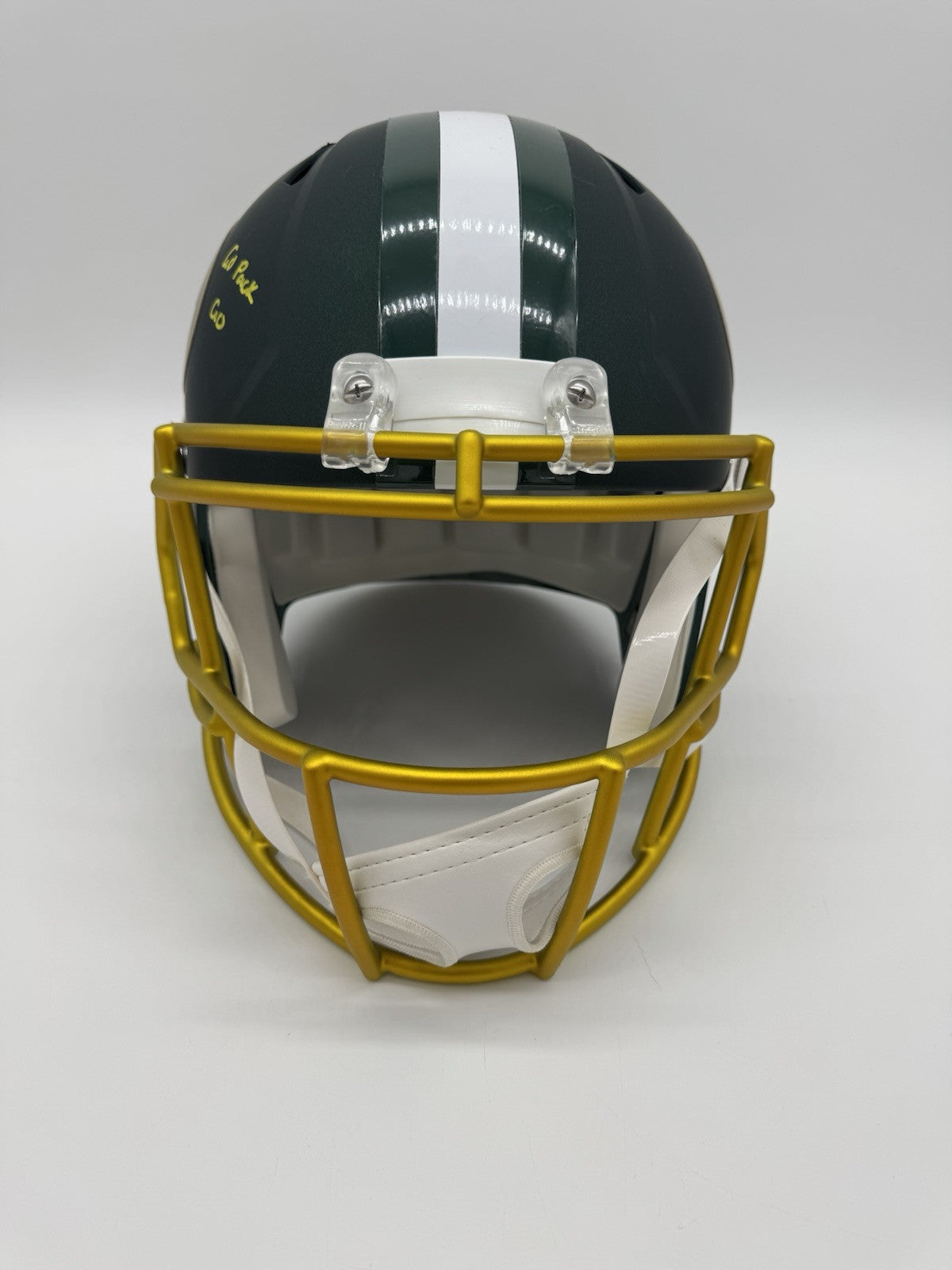 Packers Aaron Jones Signed Full Size Speed Rep Helmet w/ Script & Showcase ~ BAS