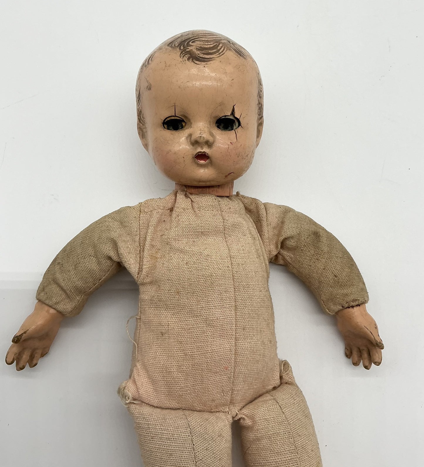 Madme Alexander 10" 1930s Butch Composition & Cloth Doll TLC