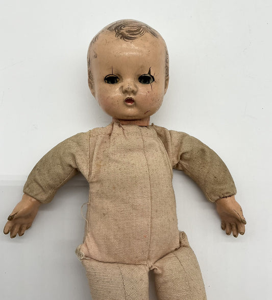 Madme Alexander 10" 1930s Butch Composition & Cloth Doll TLC