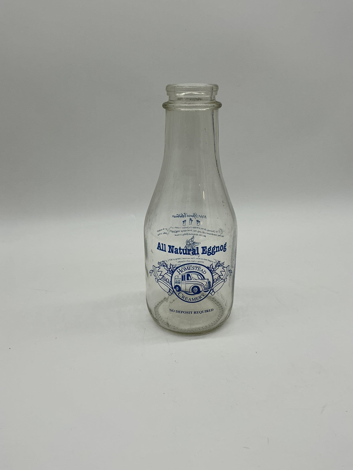 Milk Bottle - Homestead Creamery, Special Edition , Eggnog 32 Oz.
