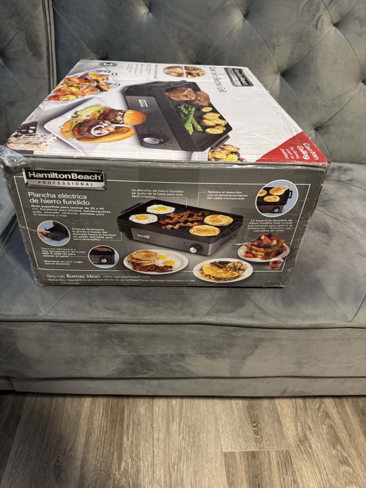 Hamilton Beach Professional Cast Iron Indoor Electric Grill & Griddle, 10" x ...