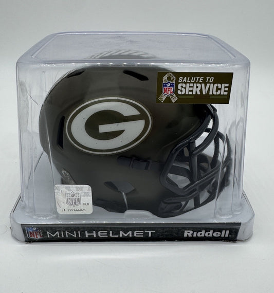 Green Bay Packers NFL Riddell Salute To Service Alternate Mini Helmet!!!