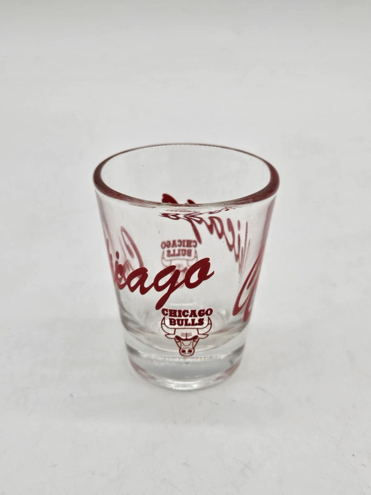 Vintage Chicago Bulls Basketball Clear Shot Glass
