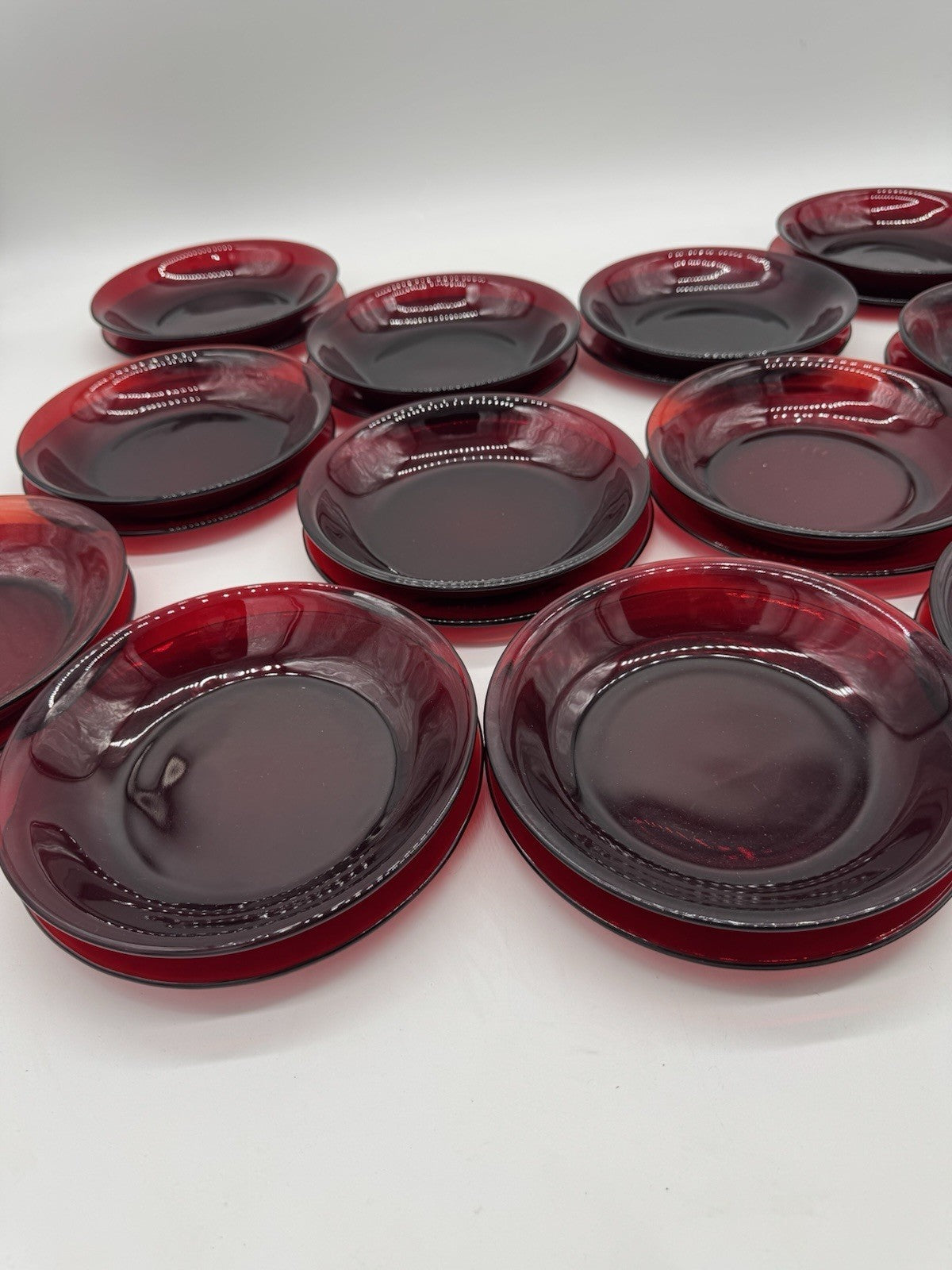 Vintage Anchor Hocking Royal Ruby Red Glass Set of 26~ Bowls & Plates Collection