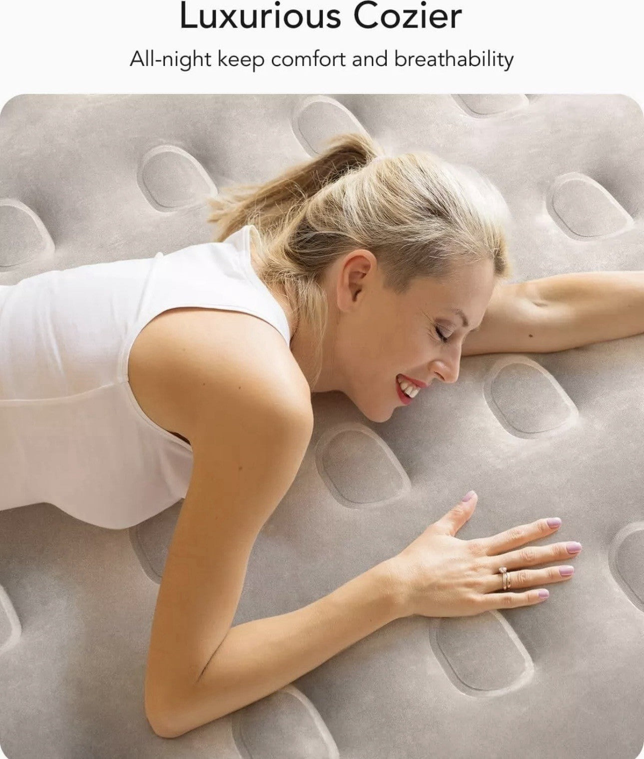 iDOO Queen Air Mattress with Built in Pump, 18 Raised Comfort Blow up Mattress,