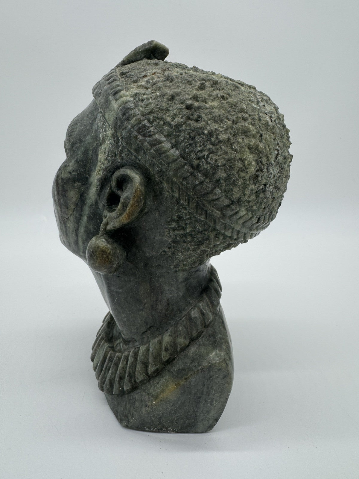 RARE African Nyanga Tribe Verdite Solid Stone Sculpture Hand Carved ~ SIGNED