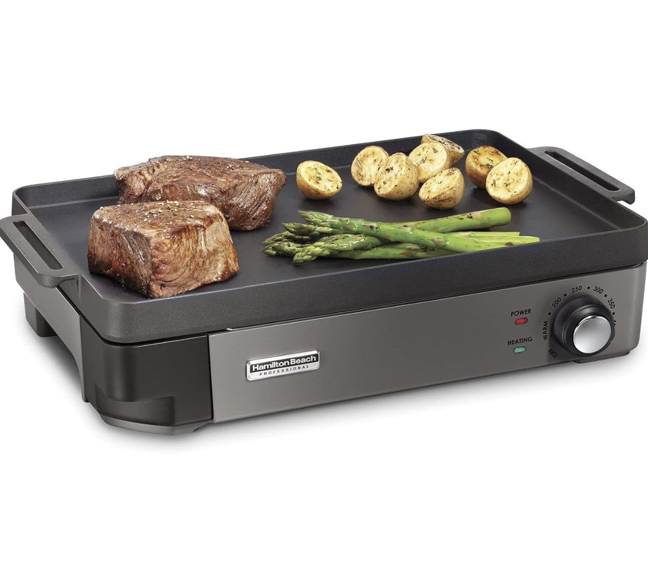 Hamilton Beach Professional Cast Iron Indoor Electric Grill & Griddle, 10" x ...