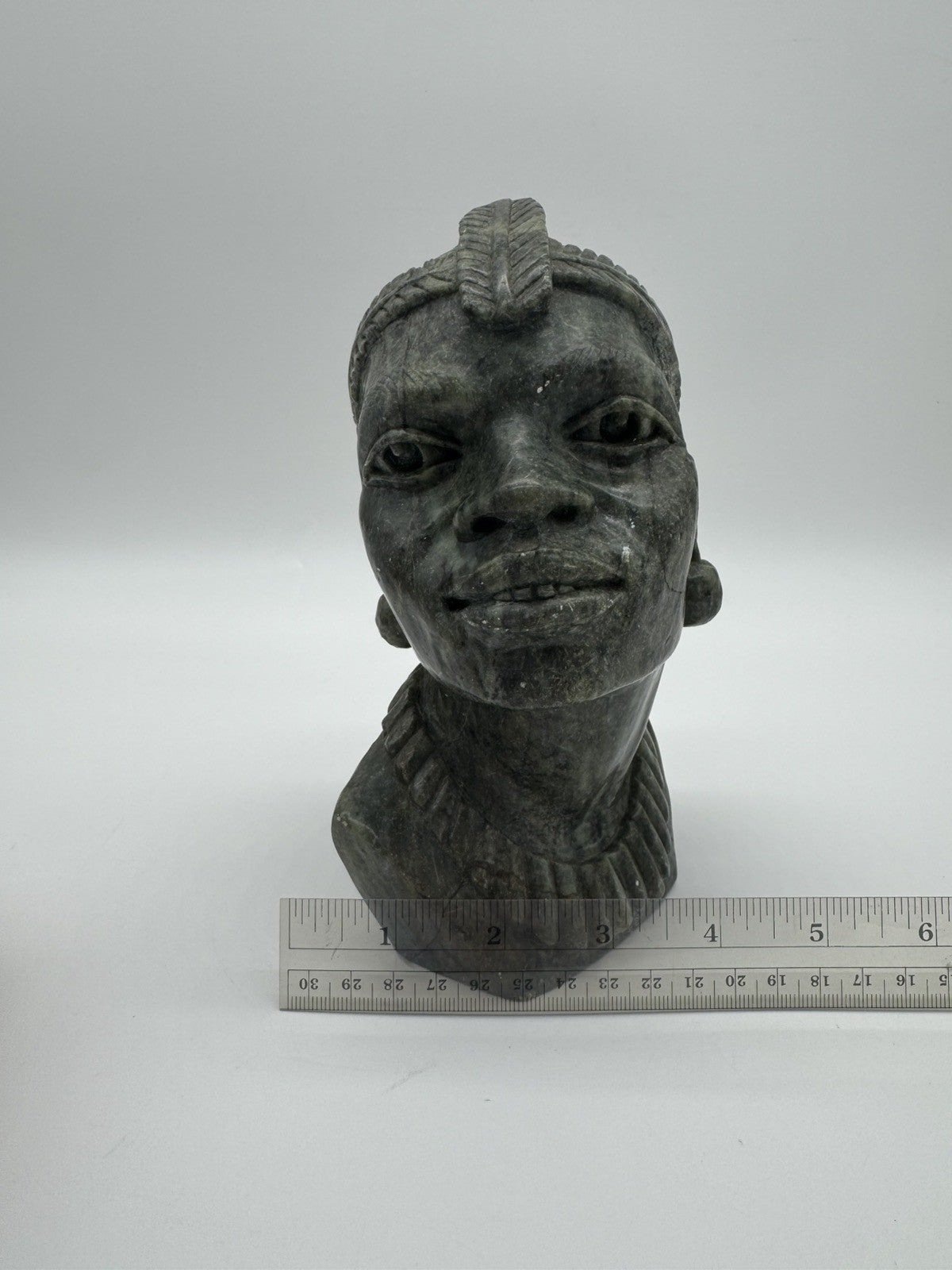 RARE African Nyanga Tribe Verdite Solid Stone Sculpture Hand Carved ~ SIGNED