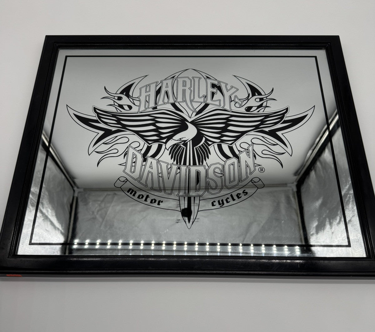 Vintage Harley Davidson Wall Mirror Harley Davidson Motorcycle - 22” X 18”