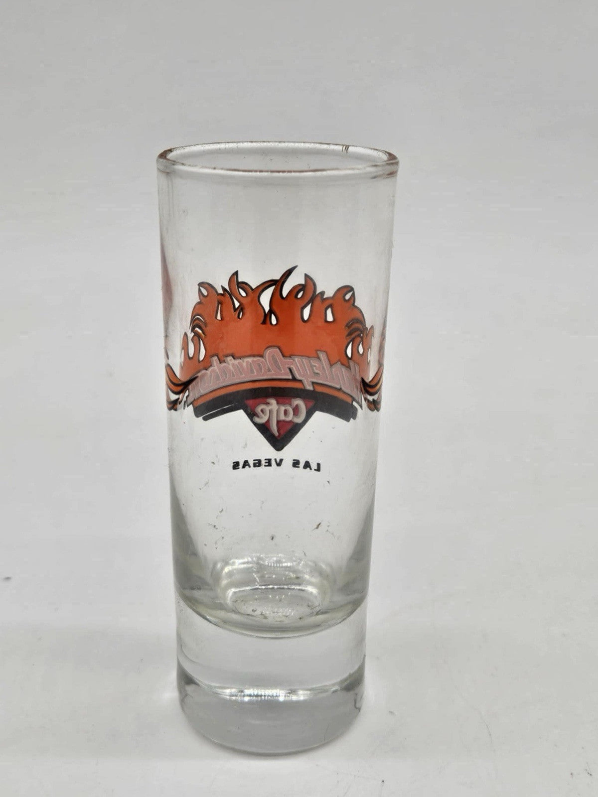 Harley Davidson Cafe Las Vegas Shot Glass Shooter 2 oz Flames