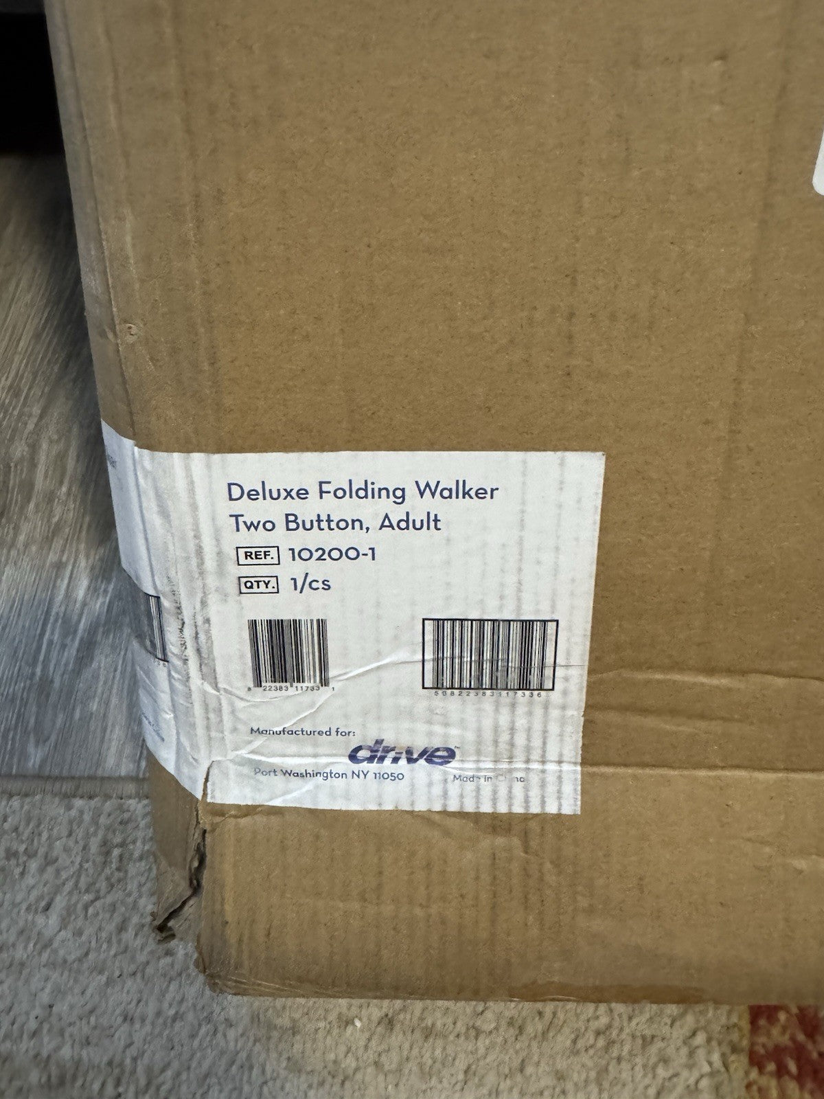 Drive 10206-4 Adult Deluxe Folding Walker, 3"   2-Button with Wheels