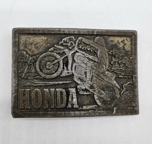 Vintage QG09106 Honda Motorcycles Solid Brass Baron Belt Buckle Taiwan 1970s