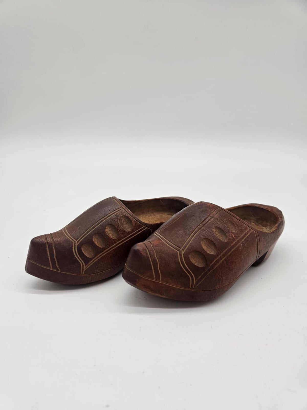 VINTAGE HAND CARVED Wooden Miniature Clogs