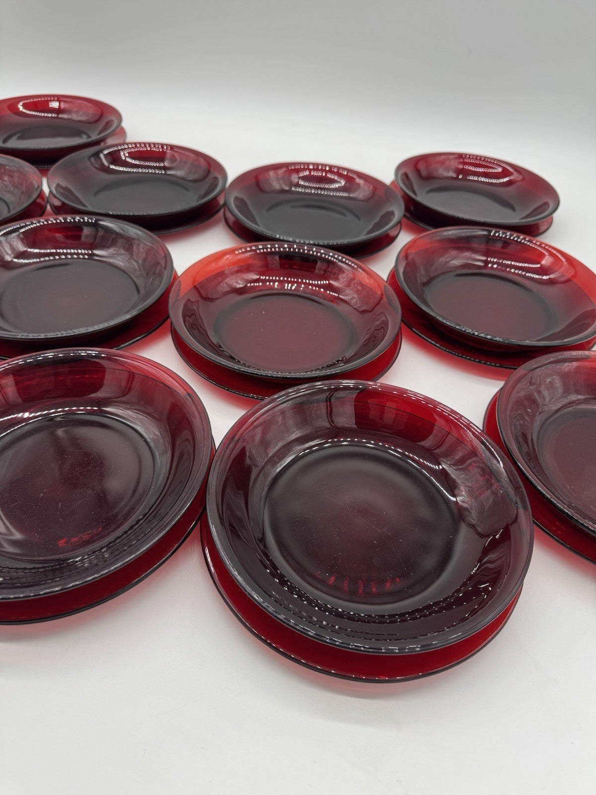 Vintage Anchor Hocking Royal Ruby Red Glass Set of 26~ Bowls & Plates Collection