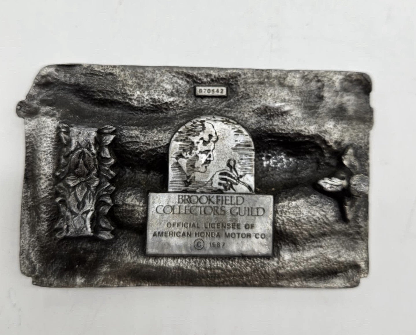 RARE Vtg Honda Motorcycle Eagle Brass Belt Buckle ~ Brookfield Collectors Guild