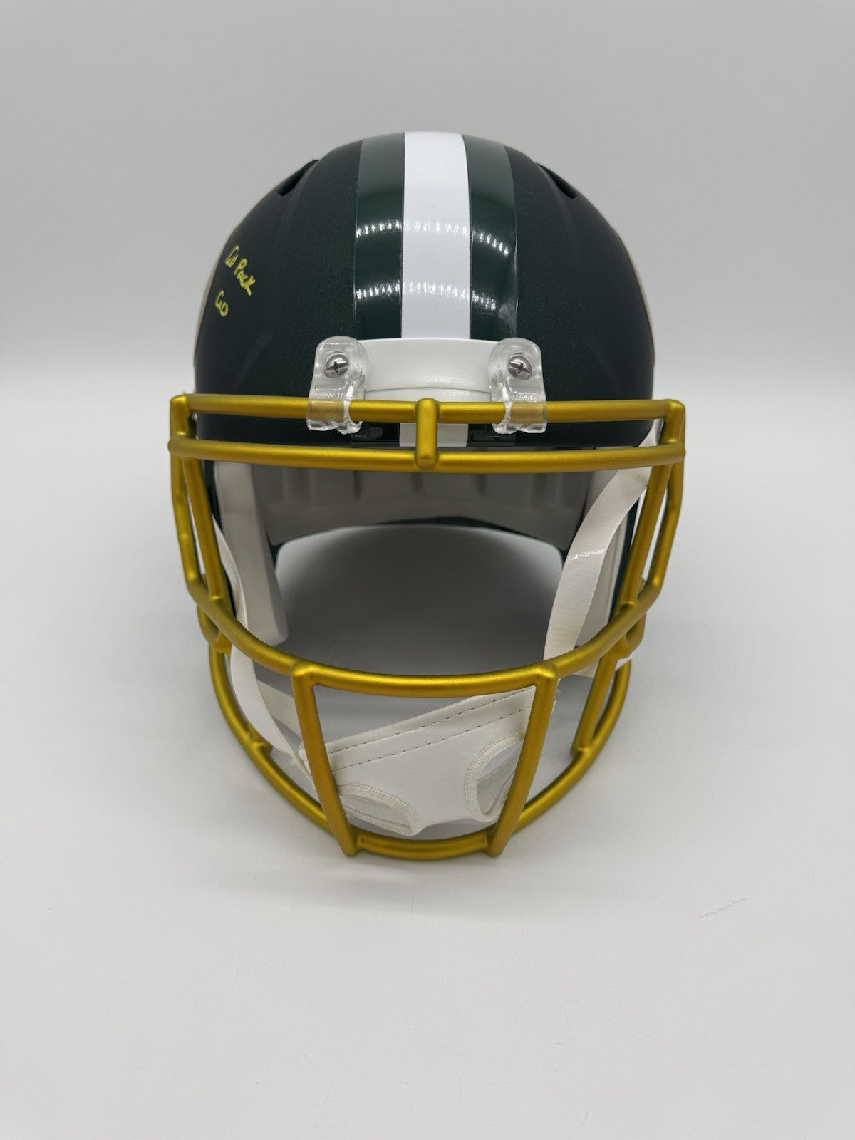 Packers Aaron Jones Signed Full Size Speed Rep Helmet w/ Script & Showcase ~ BAS