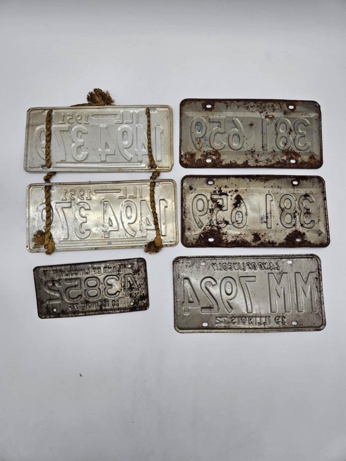 Lot of 6 Vintage Illinois Land of Lincoln License Plates