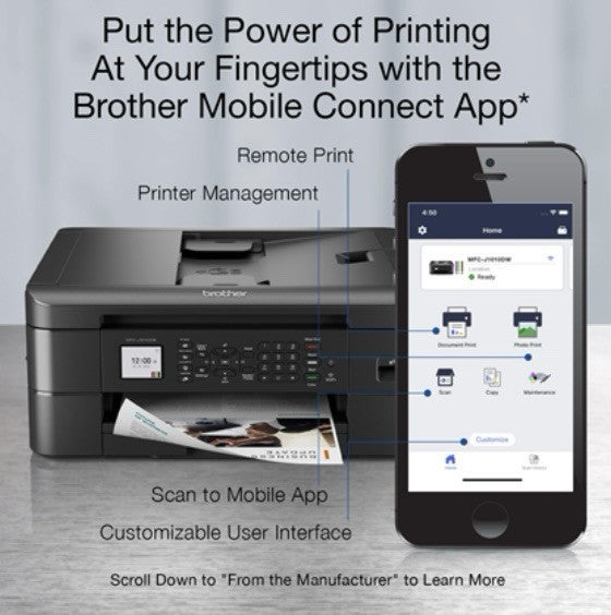 Brother MFCJ1010DW All-in-One Color Inkjet Printer