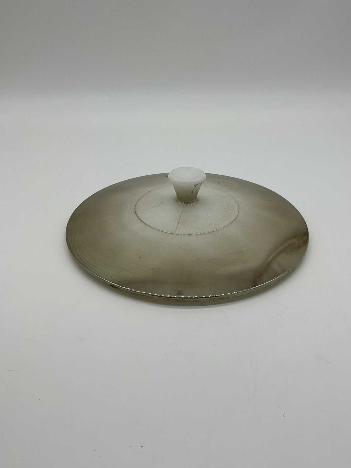 Vintage Federal Glass Ombré Mesa Pattern Milk Glass Mixing Bowls w/ Lid