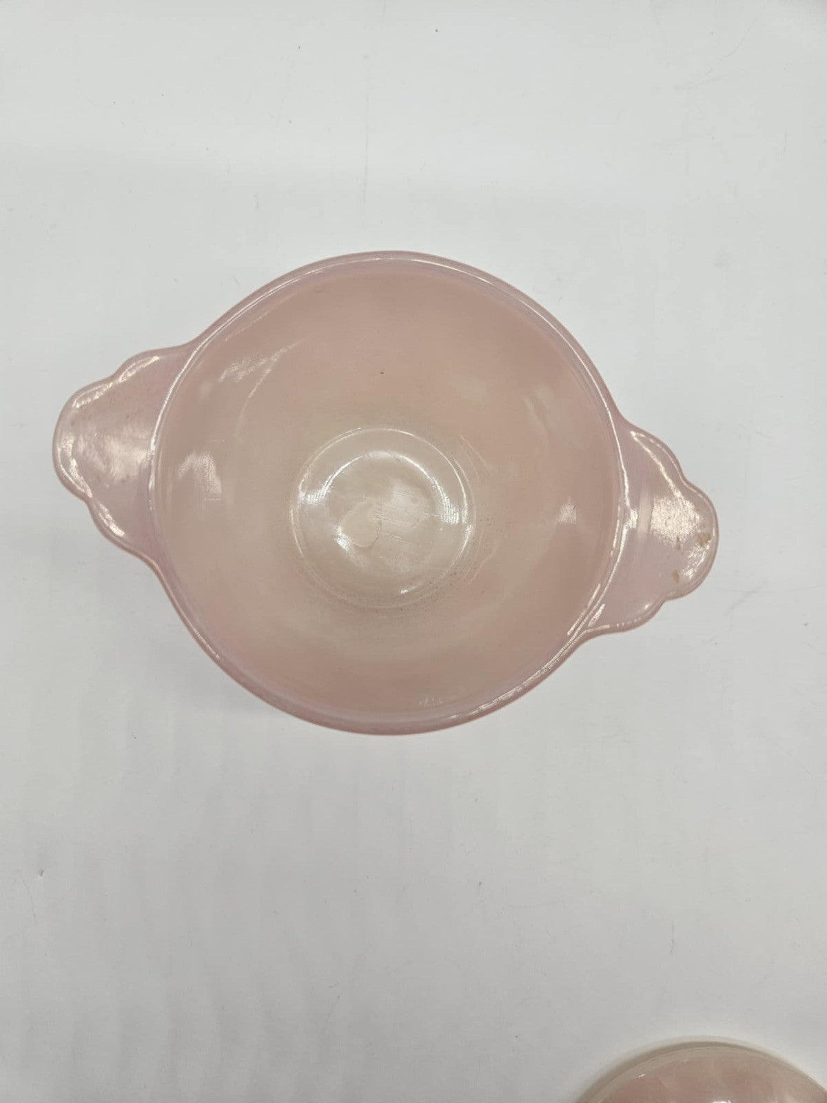 Vintage Fire King Pink Swirl Sugar Cup w/ Lid