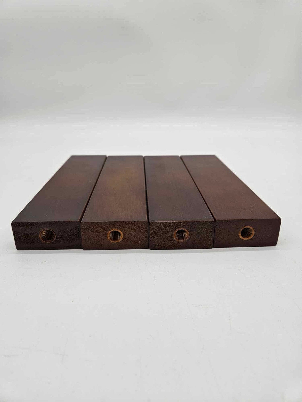 Set of 4 Walnut Beer Taps - With Optional Chalk Finish - Flat Top