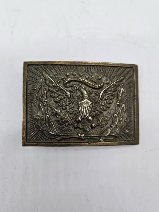 Vintage Belt Buckle Eagle E Pluribus Unum Shield brass bronze military