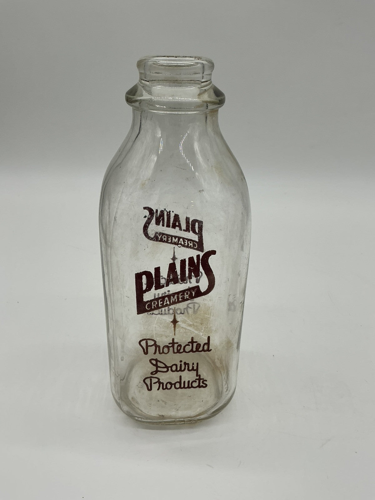 Plains Cramery Dairy 1qt Milk Bottle