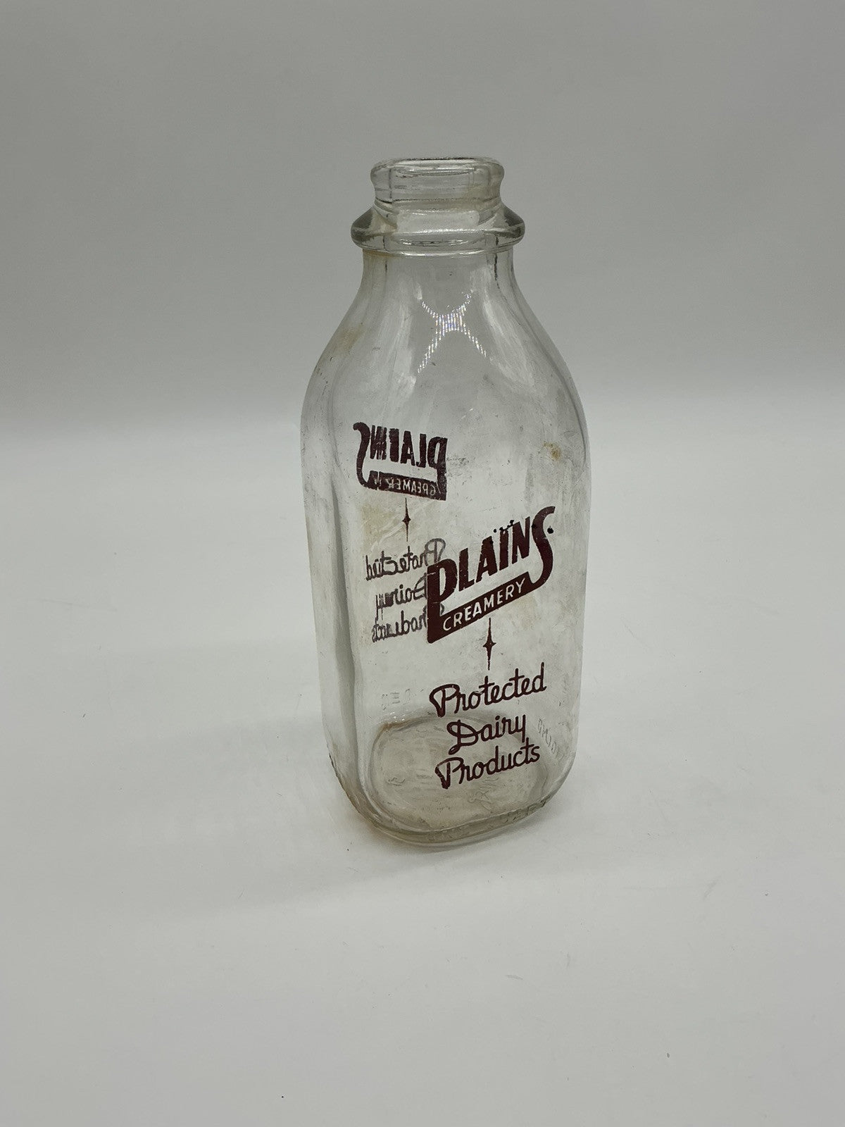 Plains Cramery Dairy 1qt Milk Bottle