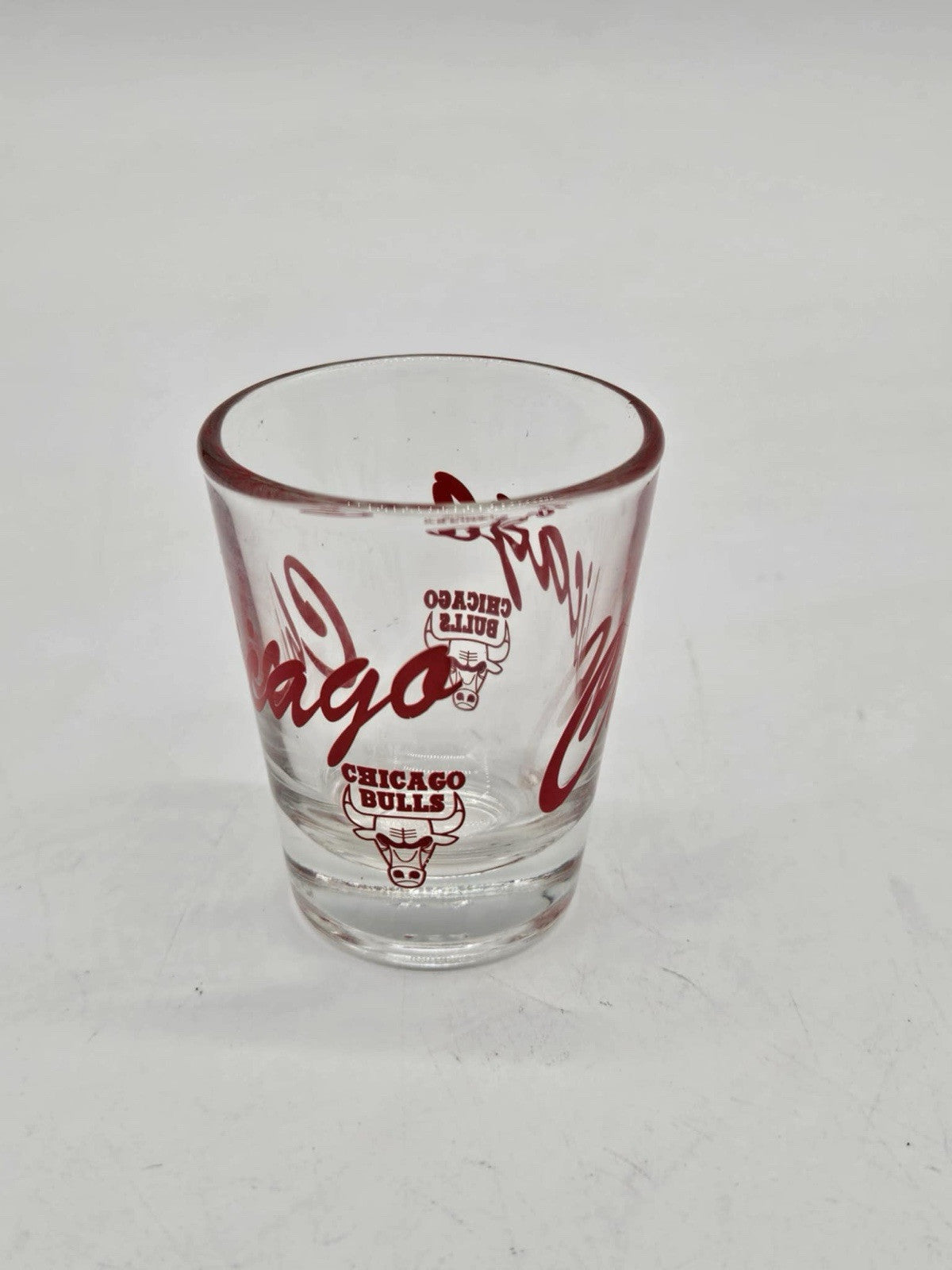 Vintage Chicago Bulls Basketball Clear Shot Glass