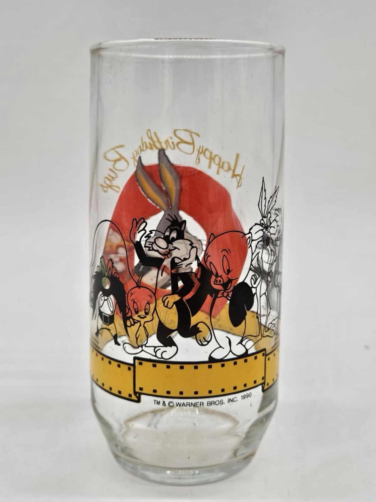Vintage 90s Looney Tunes Glass Cups Bugs Bunny 50th Anniversary