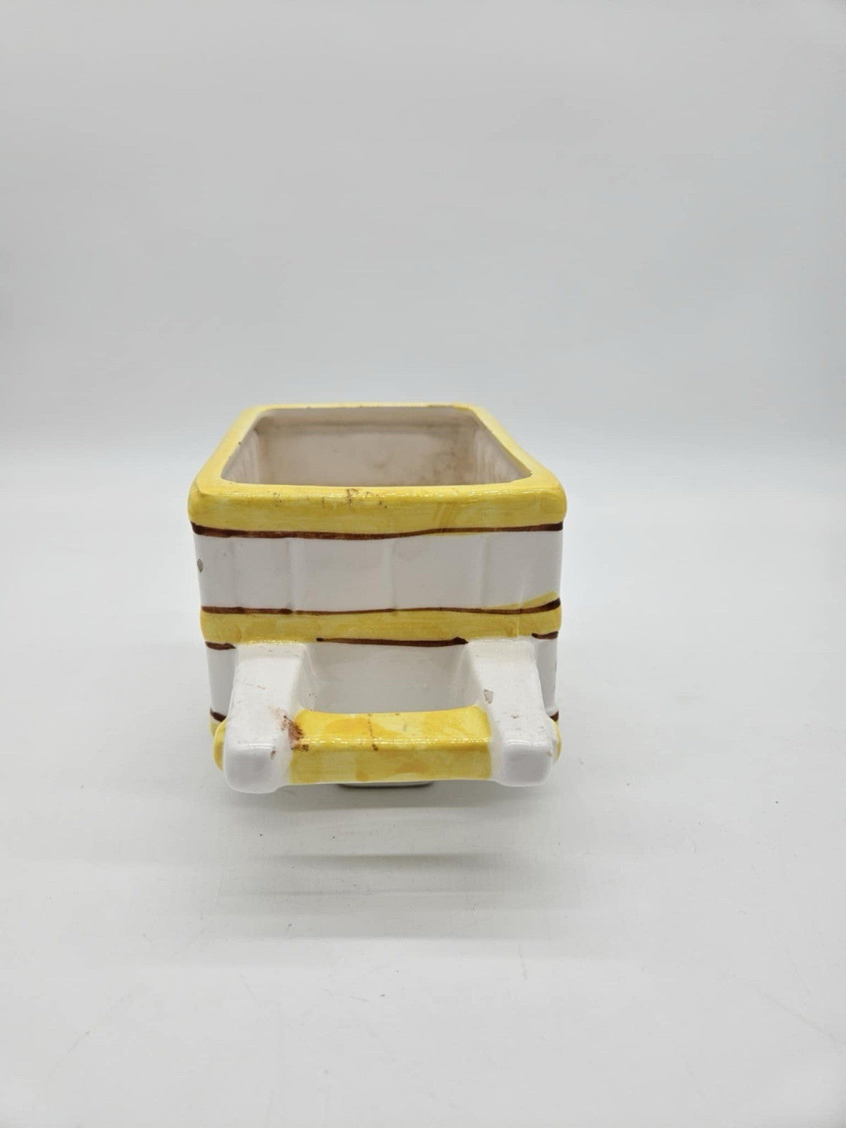 Vintage Ceramic Donkey Cart Cactus & Flower Planter Hand Painted & Glazed