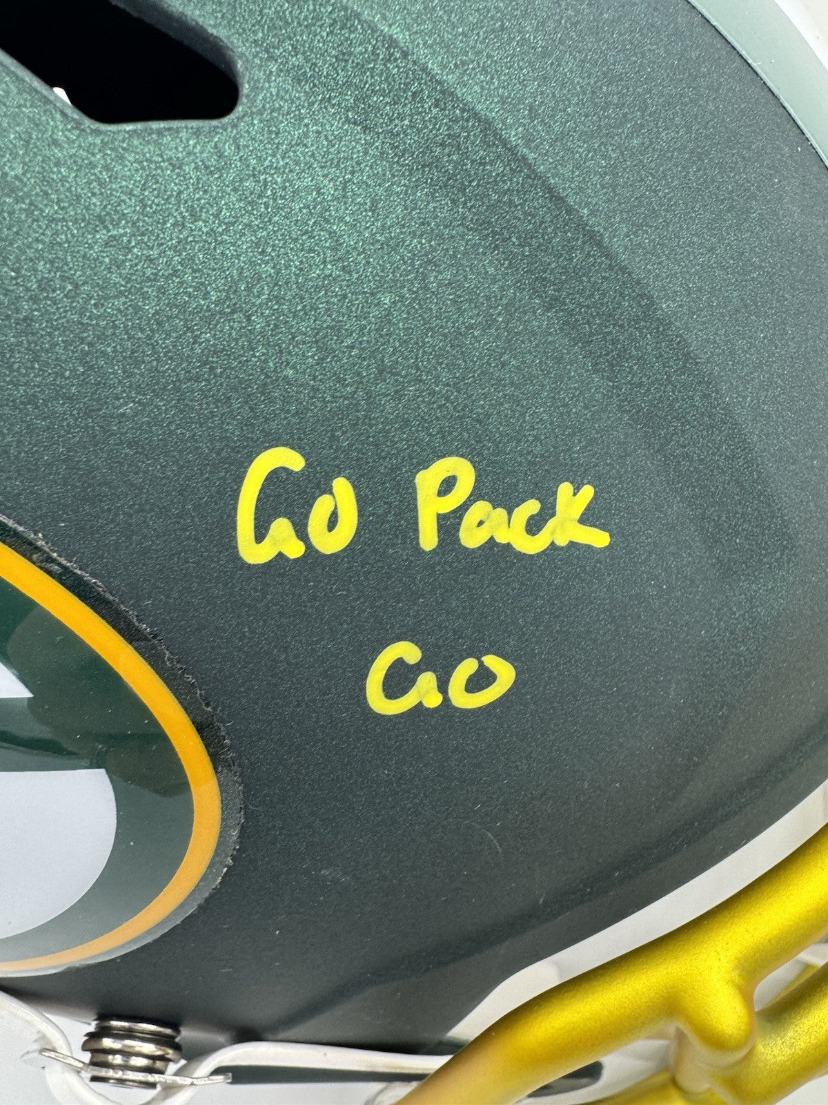 Packers Aaron Jones Signed Full Size Speed Rep Helmet w/ Script & Showcase ~ BAS