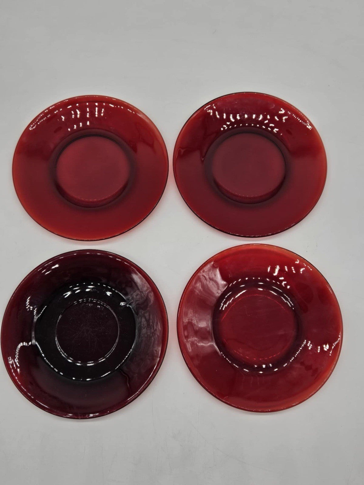 Vintage Anchor Hocking Ruby Red Glass Plates & Bowls Lot (23)