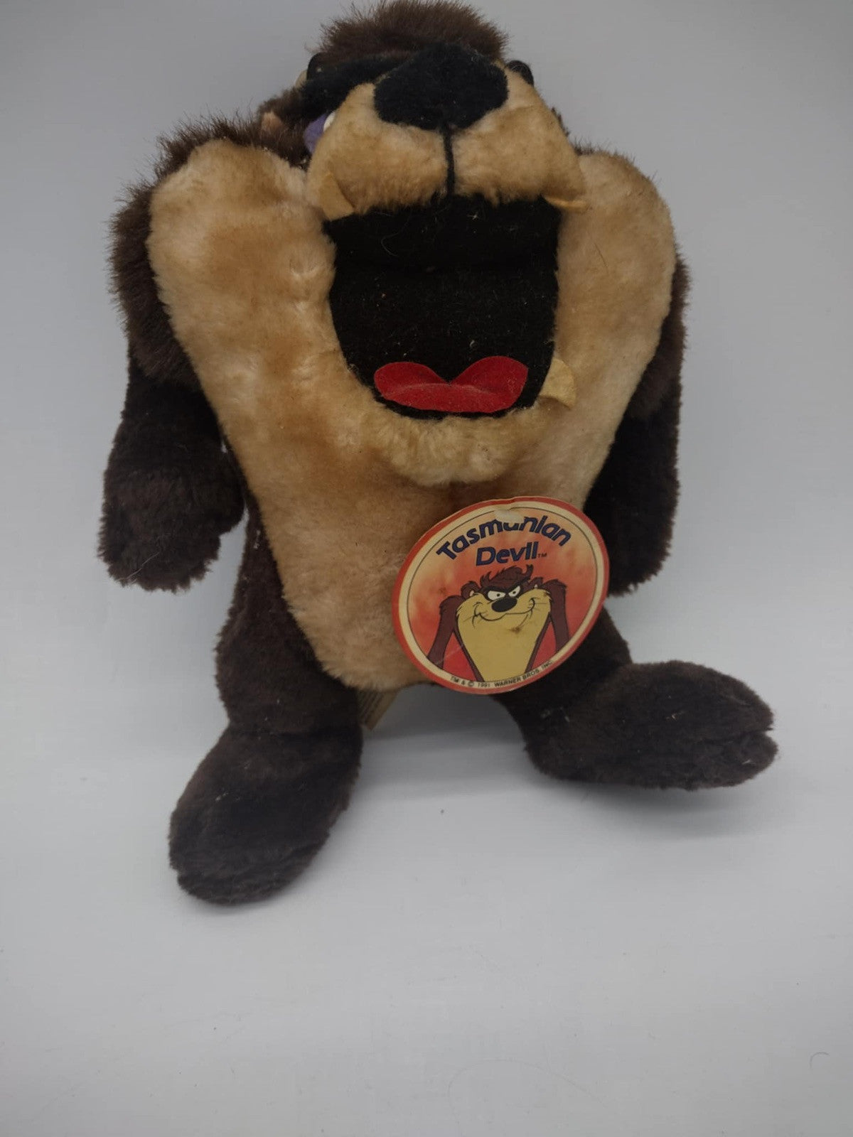 Vintage 24K Looney Tunes Taz Tasmanian Devil Plush Stuffed Animal 1991 9" W/ Tag