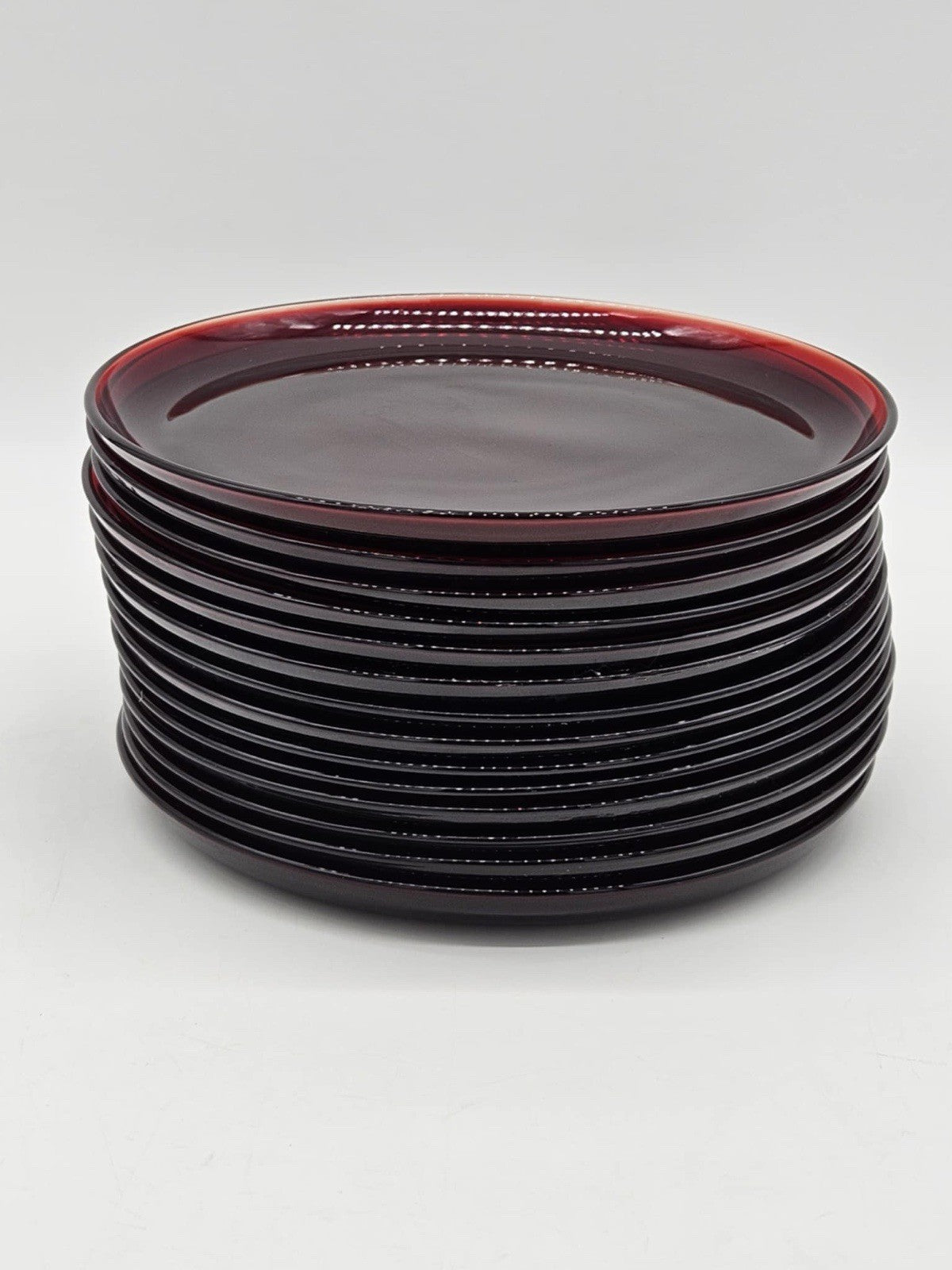 Vintage Anchor Hocking Ruby Red Glass Plates & Bowls Lot (23)