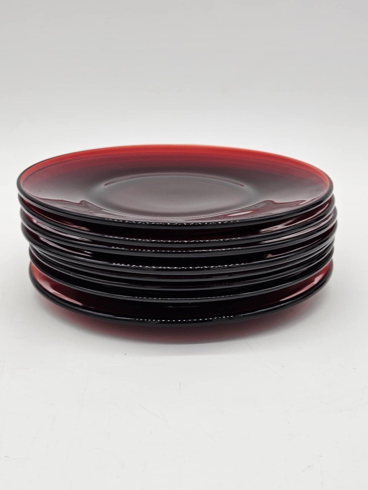 Lot of 23 Vintage Anchor Hocking Ruby Red Glass Plates, Bowls, Cups, Vase & More