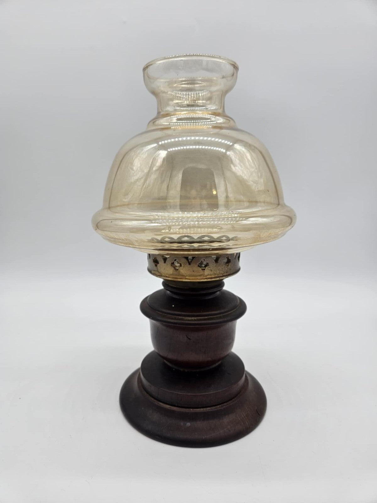 Antique Candle Holder Metal & Glass