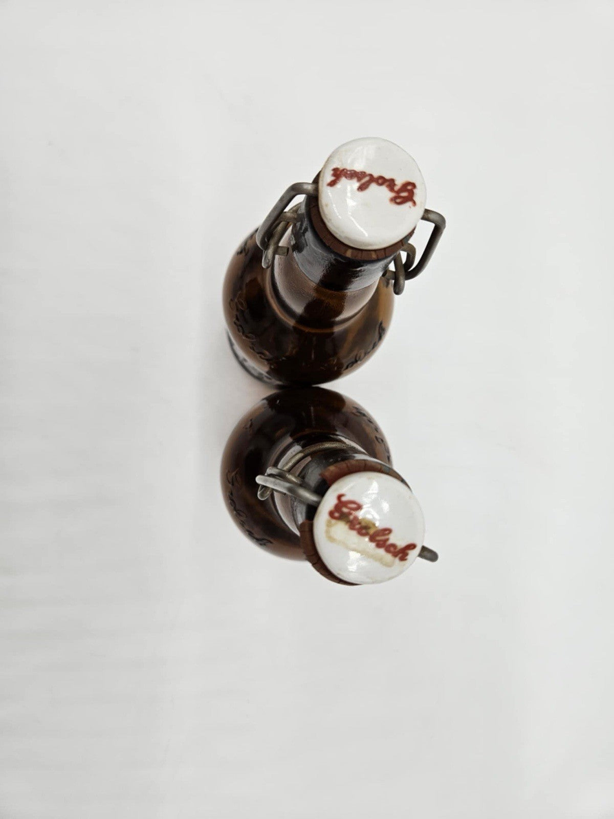 Vintage Grolsch Beer Bottle Amber Glass Porcelain Swing Top