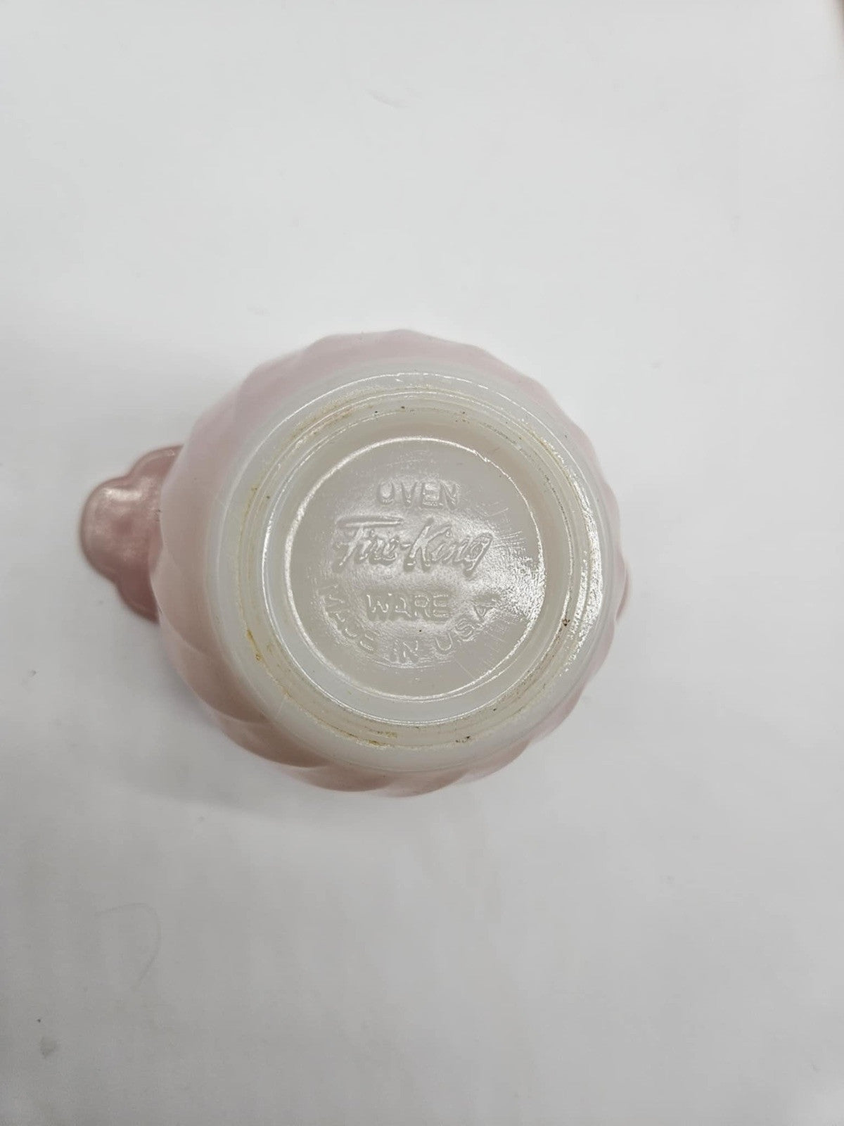 Vintage Fire King Pink Swirl Sugar Cup w/ Lid