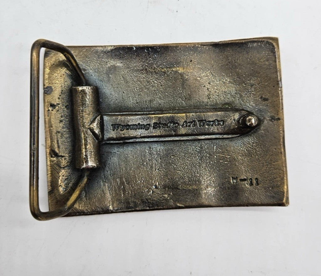 Vintage Belt Buckle Eagle E Pluribus Unum Shield brass bronze military