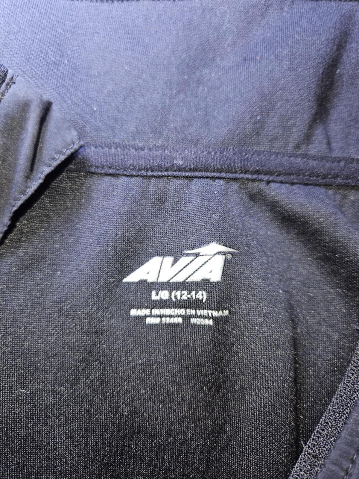 Avia Womens Activewear Jacket Black 1/4 Zip Quilted Front Kangaroo Pocket ~ Sz L