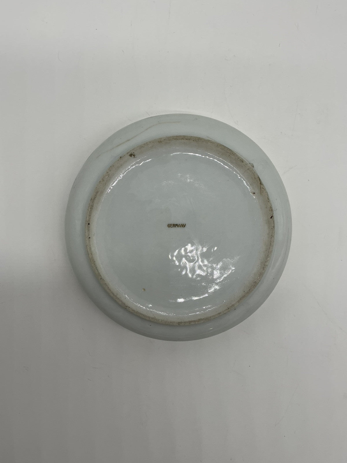 Vintage German Gold Alphabet Youth Shallow Bowl- Victorian Children & Chickens